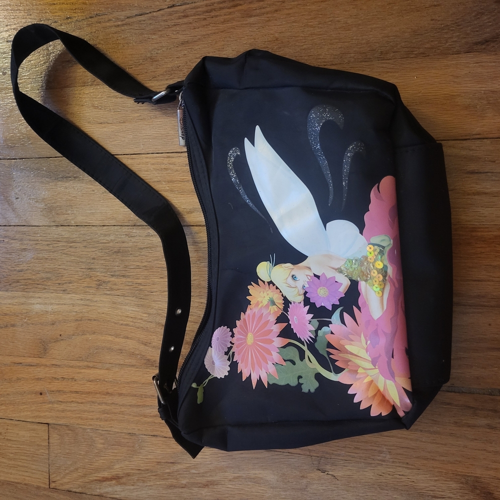 Black Floral Fairy Print Women's Bag